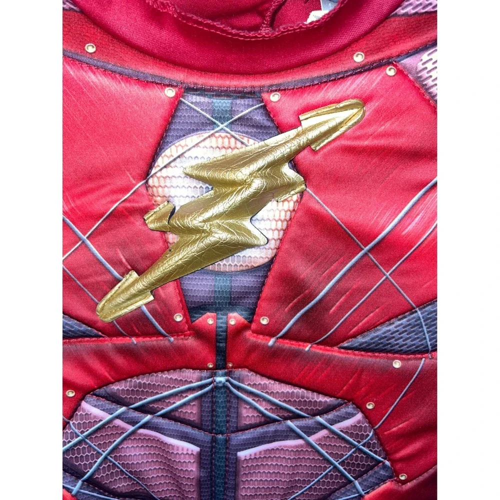 Justice League The Flash Superhero Costume Kids Red Jumpsuit‎ with Mask